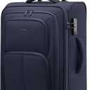 LOVEVOOK Carry On Luggage 22x14x9 Airline Approved, 22 Inch Softside Suitcases with Spinner Wheels, Lightweight Carry-on Suitcase with TSA Lock for Women Men, Large Luggage for Travel Business Trip (Navy)