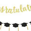 Congratulations Graduation Banner Decorations Class of 2025 with College Graduation Party Favors Supplies Pre-Strung