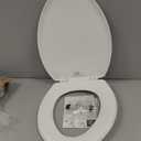 Bemis 7300SLEC Slow Close Toilet Seat, Easy Clean Hinges and Durable Plastic Seat, Made in USA, Elongated, White