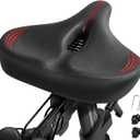 Extra Oversized Bike Seat Cushion for Peloton Bike & Bike+, Comfort Bicycle Seat Replacement for Men Women, Wide Bike Saddle Compatible with Peloton Accessories, Exercise, Electric, Cruiser Bikes (Red)