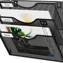 EasyPAG 3 Pocket Mesh Wall File Organizer, Hanging Paper Folder Holder with Classify Label, Vertical Wall Mount Mail Organizer for Office Home Classroom, Black