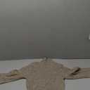Milumia Women's Mock Neck Cropped Sweater Long Sleeve Slim Fit Knitted Tee (Large, Khaki)