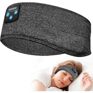 Voerou Sleep Headphones, Bluetooth Headband,Sleeping Headphones with Ultra-Thin Speakers for Side Sleepers,Headband Headphones for Sleeping,Running,Workout,Travel,Yoga,Insomnia,Meditation (Grey&Grey)