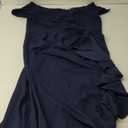 AISIZE Women's Elegant Off Shoulder Ruffle Formal Evening Long Dress XXL, Navy Blue 