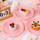 WELLIFE Pink Plastic Plates 9 Inch 50 Count Disposable Plate for Party Mother's Day, Dessert Plates for Dinner Supplies Birthday Cake, 9Inch50 Guests