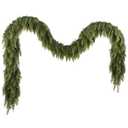 9ft Christmas Cedar Garland with Realistic Soft Thickness Pine, Artificial Green Faux Cedar Pine Garland for Fireplace Mantle Fireplace Indoor Outdoor Holiday Party Home Decoration 2 pcs