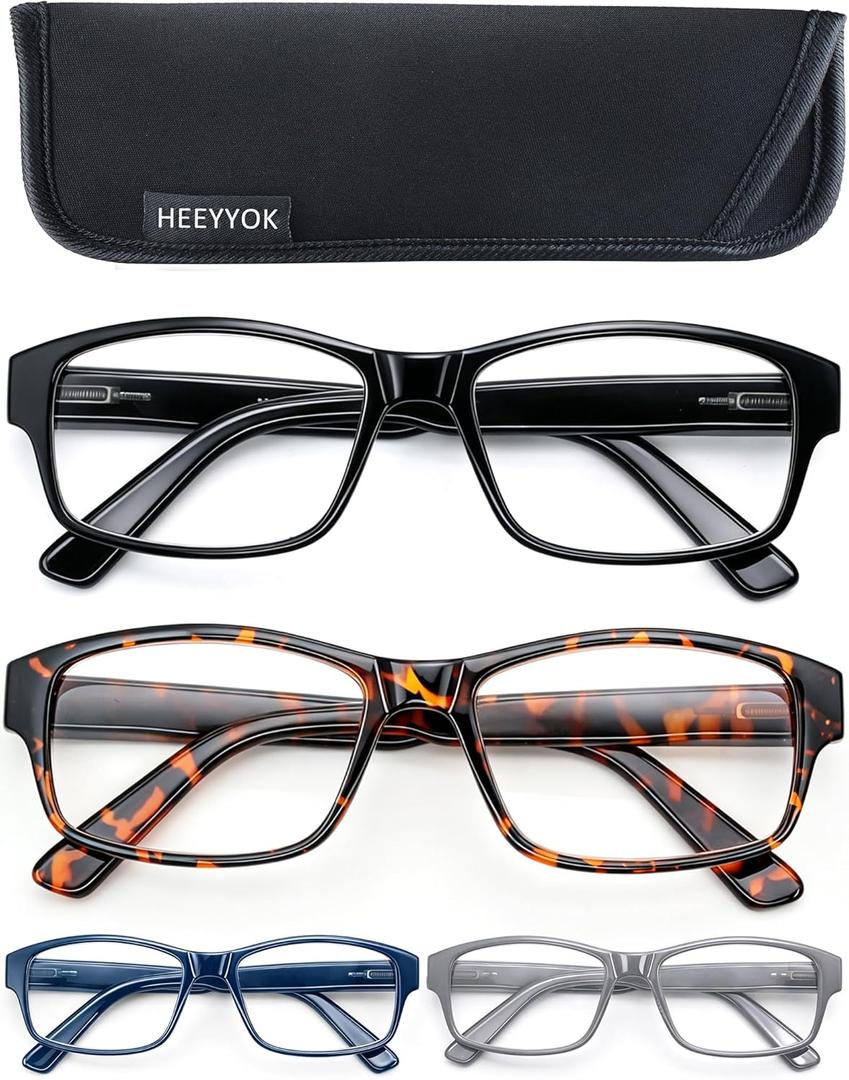 HEEYYOK 1.75 Reading Glasses Men Large Readers For Men XXL Wide Reader Oversized Frame Cheaters Reading Glasses For Mens Comfort Spring Hinge