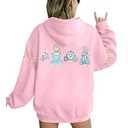 FASHGL Womens Magic Zip Up Hoodies Princess Sweatshirt Oversized Family Vacation Zip-Up Hoodie Cute Long Sleeve Pullover, Pink, Size 2XL