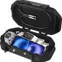 Diyife Portable Safe Box, Travel Safe Lock Box with Code, 4 Digit Combination Lock Waterproof Anti-Theft Lock Box with Removable Chain, Portable Lockbox for Beach Outdoor Dorm Hotel Home Car (Large)