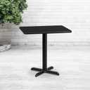 Flash Furniture Stiles 24'' x 30'' Rectangular Black Laminate Table Top with 22'' x 22'' Table Height Base
