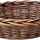 Rattan Bread Basket Round Fruit Baskets Wicker Black and Brown Storage Bowl Set of One
