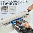 Impulse Heat Sealer with 20-Inch Sealing Bar: Heavy-Duty Bag Sealer with Extra Cutting Blade (White)