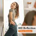 DUMOS Full Length Mirror 59"x17" Full Body Floor Mirror for Bedroom or Cloakroom, Can Stand Alone, Hang or Lean Against Wall, Tall Wall Mirror with Stand and Sleek Aluminum Alloy Thin Frame