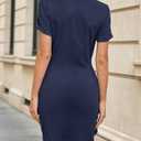 Yulaviniee Womens Summer Short Sleeve Cinched-Waist Wrap T-Shirt Mini Dress (XS)