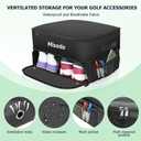 Golf Trunk Organizer with Shoe Storage, Golf Gifts for Men,2-Pair Capacity, Waterproof Car Trunk Locker Storage Box for Golf Gear and Accessories,Golfer Gifts(Black)