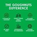 Goughnuts Dog Toys for Aggressive Chewers | Virtually Indestructible Pull Toy for Medium Breeds Such as Pit Bulls and German Shepherds | Heavy Duty Tug Dog Toy | Black, Size: 9"×5"