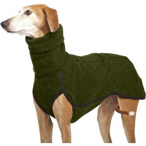 Esobo Fleece Dog Apparel Winter Warm Dog Coat Doggie Turtleneck Cozy Jacket Soft Shirt Vest Stylish Pet Outfits for Small Medium Large Dogs (Green)