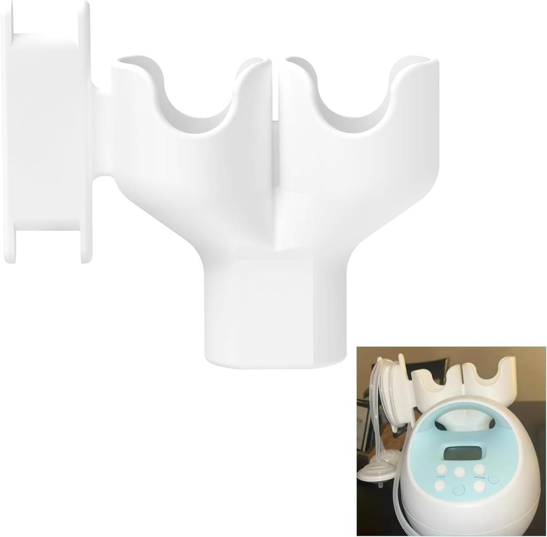 Bottle & Hose Holder for Spectra S1 & S2Dual Bottle Organizer with Hose Wrap Arm,Space-Saving Design, Easy Installation (New Breast Pump)