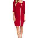 R&M Richards Women's Glimmer Asymmetry Dress, Red.14