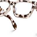 VISOONE Blue Light Blocking Glasses with TR90 Rectangle Frame and Chic Preppy Look for Women Men RIVER (Cheetah Tortoise)