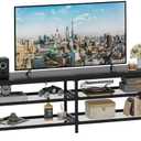 Katrawu TV Stand for TVs up to 70 Inch, 63" Long Industrial TV Console Table with 3-Tier Storage Shelves, Entertainment Center for Living Room, Bedroom (Black)