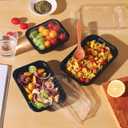 600PCS Black Sushi Trays with Lids Plastic Sushi Containers Disposable Sushi Box (XS)
