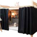 Dorm Home Solid Thicken Bunk Blackout Bed Curtains Cloth Bed Canopy for Men Women Single Sleeper