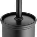 mDesign Toilet Bowl Brush and Holder - Covered Bathroom Toilet Brush - Standing Toilet Bowl Scrubber in Modern Holder - Space Saving, Deep Cleaning Brush for Toilet - Hyde Collection - Charcoal Gray (Pack of 1)