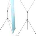 Zonon 4 Pcs X Banner Stand Adjustable Fit 23 x 63 to 32 x 78 Inch, Gray