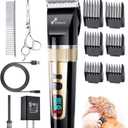 Gimars Professional 7000rpm Low Noise 55db Cordless Rechargeable Dog Clippers, 3.0 Motor Powerful Dog Long Hair Trimmer Grooming Shaver Kit, Electric Pet Hair Clippers for Cat, Horse