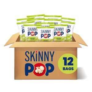 SkinnyPop Popcorn, Original, Whole Grain, Dairy-Free Snack, 1oz Bags (12ct) BBD 1/31/26