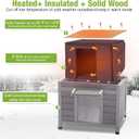 GUTINNEEN Heated Outdoor Cat House with Heater and Insulated Liner Weatherproof Insulated Feral Cat Shelter for Winter, 20.9"D x 23.6"W x 18.3"H