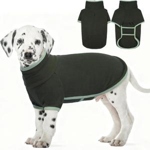 Yternal Fleece Dog Sweater with Turtleneck, Cozy Lightweight Pullover Dogs - Stretchy Soft Thermal Wear for Puppy Small Medium Large Breeds ArmyGreen XS