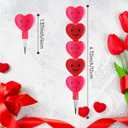 Zonon 36 Pcs Valentine's Day Pencils Bulk Plastic Stacking Heart Pencils Cute Smile Face Pens for Valentine's Day Gifts Rewards Goodie Bag Stuffers Party Favors (Red and Pink)