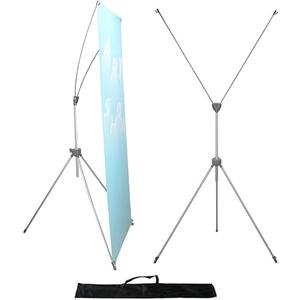 Zonon 4 Pcs X Banner Stand Adjustable Fit 23 x 63 to 32 x 78 Inch, Gray