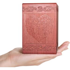 Wooden Cremation Urn for Human, Wood Handmade Engraved Decorative Box, Funeral Urns for Adult Male Female Burial or Memorial Keepsake, Urns for Ashes Men Women