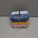 3 Pack Reusable Silicone Snack Containers with Lids, 8.5oz 2 Compartment Snackle Box Containers, Ideal Portable Small Snack Pack Containers for School, Office and Picnic (Blue, Pink, Yellow)