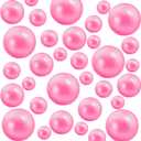 300Pcs Pearl Vase Filler, Pink No Hole Faux Pearl Beads for Centerpieces Vases, Candle Centerpieces, Wedding Birthday Party Home Decor 8/10/14/20mm