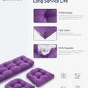 Wicker Chair Cushions of 3 Pieces Waterproof Tufted Outdoor Seat Cushions for Patio Furniture Sofa Settee Couch,1 Loveseat and 2 U-Shaped Cushions,Purple