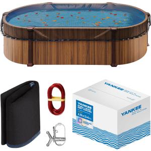 Yankee Pool Leaf Net Cover for Oval Pool 18x34 Ft.- Heavy-Duty 0.15 Above-Ground Leaf Net | Swimming Pool Net to Protect from Leaves, Debris, and Clogging