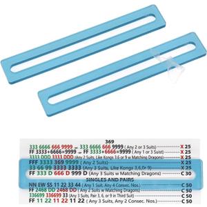 Pack of 4 Mahjong Line Reader Mahjong Line Finder Acrylic Mah Jong Card Line Guide (Blue)
