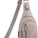 CLUCI Crossbody Bags for Women Men,Leather Sling Bag Cross Body Backpack for Woman Gifts for Women Birthday Unique (0-3 Grey)
