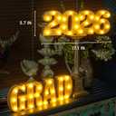 Graduation Decorations 2026-2 LED Long Marquee Light Up Letters 'Grad 2026' - Class of 2026 Graduation Party Decorations Sign for Kindergarten High School College Decor Table Centerpieces Ornaments