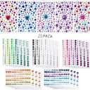 2800PCS 25 Sheets Self-Adhesive Jewel Stickers Rhinestones Jewels Rhinestone Stickers DIY Gem Rhinestone Multi Color Gemstone Embellishments Assorted for Makeup, Festival, Crafts & Embellishments
