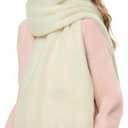 Winter Scarf for Women Oversized Chunky Plaid Scarves Large Plaid Thick Soft Warm Blanket Scarfs Tassel Shawl (Beige)