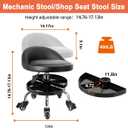 JOSTZHXIN Garage Mechanic Stool Chair Rolling Shop Chair, Height Adjustable Garage Shop Seat, Low Stools with Storage Tray, Rolling Stool for Salon SPA Tattoo (Style 2)