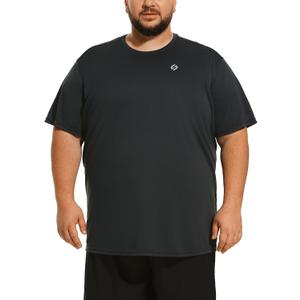 HOdo Big and Tall Mens T-Shirt Crewneck Tees Moisture Wicking 2XL-6XL (Grey)