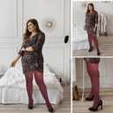 Plus Size Fleece Lined Tights Women,Warm Pantyhose Leggings Women,Fake Translucent Thermal Skin Colored Tights Winter. (Red, M)