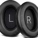 SOULWIT Earpads Replacement for Sennheiser Momentum 3 Wireless Noise Cancelling Over/Around-Ear Headphones, Ear Pads Cushions with Soft Protein Leather, Noise Isolation Memory Foam - Black