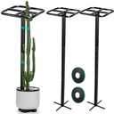 MorningRo 2 Pack Dragon Fruit Trellis Adjustable Metal Garden Plant Climbing Support with Wide Stretch Ties for Outdoor Vertical Gardens Vining Plants(60 Inch)